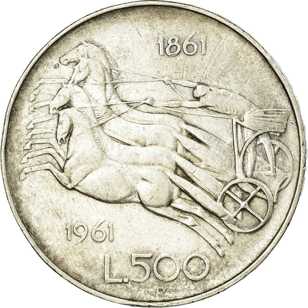 Coin, Italy, 500 Lire, 1961, Rome, EF(40-45), Silver, KM:99