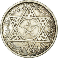 Moeda, Marrocos, Mohammed V, 100 Francs, AH 1372/1953, Paris, AU(55-58), Prata