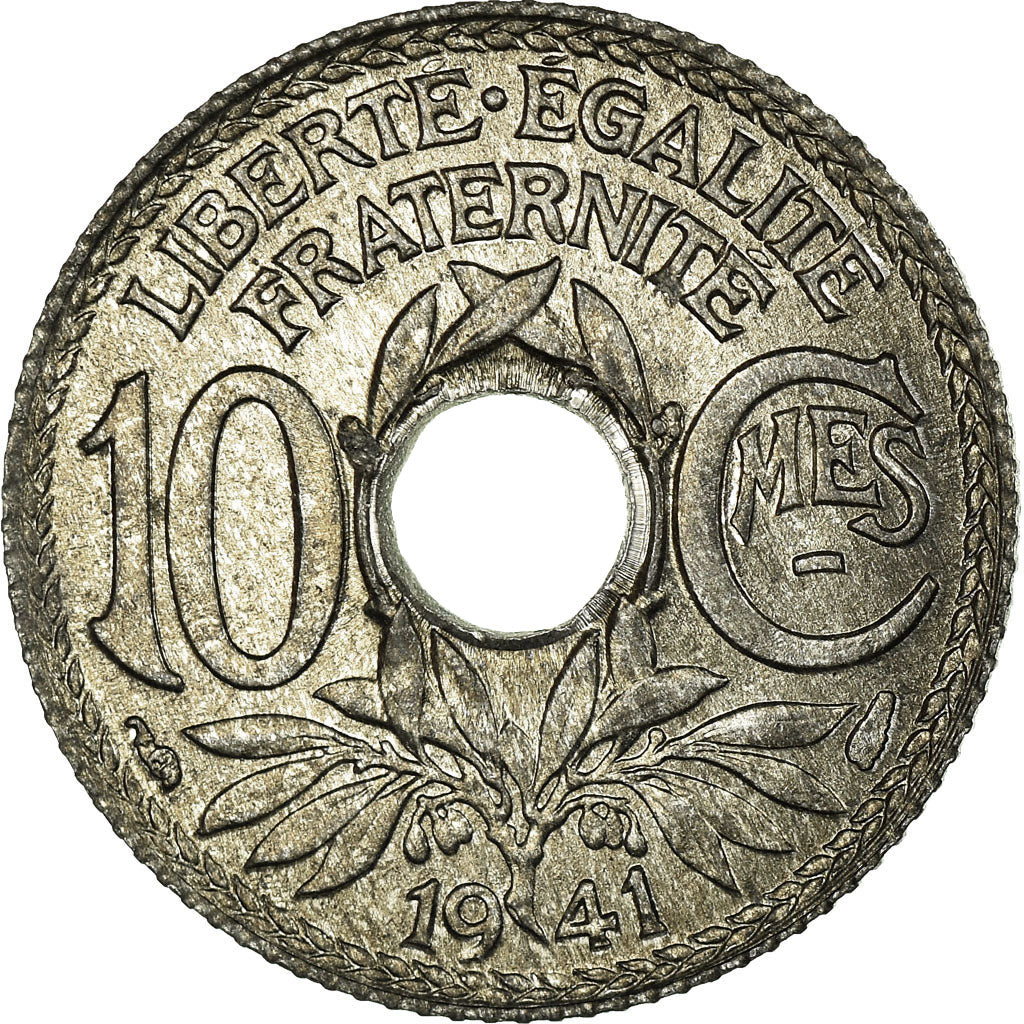 Moneta, Francja, Lindauer, 10 Centimes, 1941, Paris, AU(55-58), Cynk, KM:896