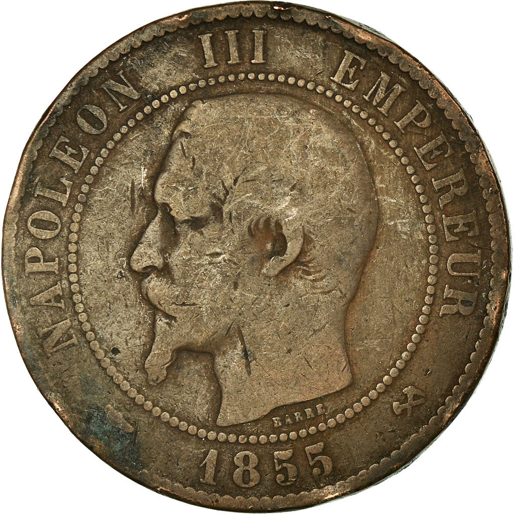 Moneta, Francja, Napoleon III, Napoléon III, 10 Centimes, 1855, Rouen