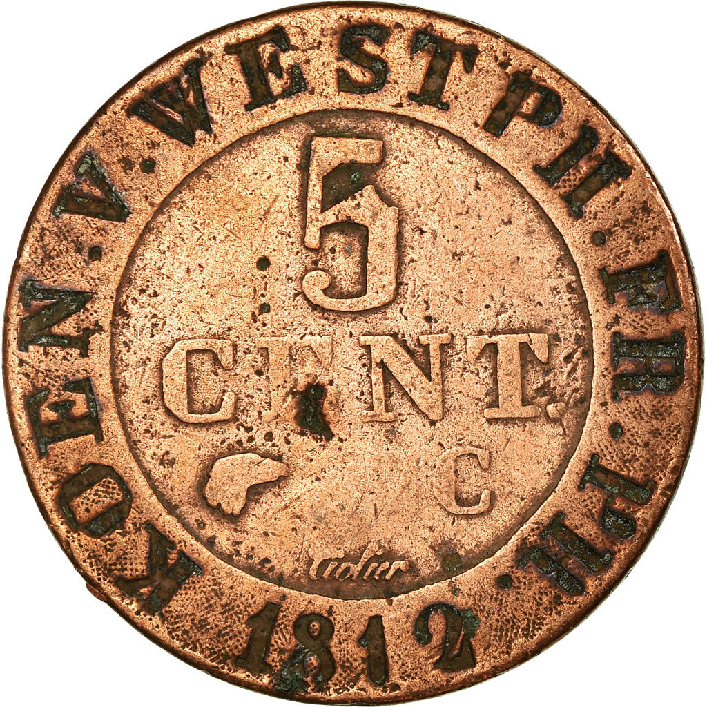 Coin, German States, WESTPHALIA, Jerome, 5 Centimes, 1812, VF(20-25), Copper
