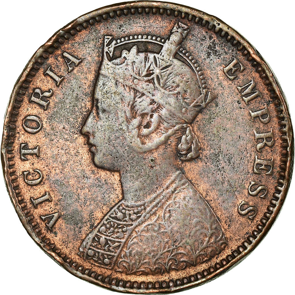 Munten, INDIA-BRITS, Victoria, 1/4 Anna, 1864, FR+, Koper, KM:486
