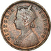 Munten, INDIA-BRITS, Victoria, 1/4 Anna, 1864, FR+, Koper, KM:486