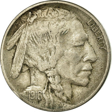 Coin, United States, Buffalo Nickel, 5 Cents, 1916, U.S. Mint, Philadelphia