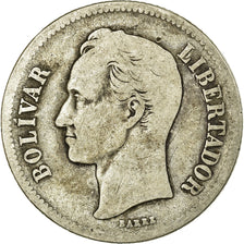 Coin, Venezuela, Gram 10, 2 Bolivares, 1922, VF(20-25), Silver, KM:23