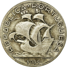 Coin, Portugal, 5 Escudos, 1934, VF(20-25), Silver, KM:581