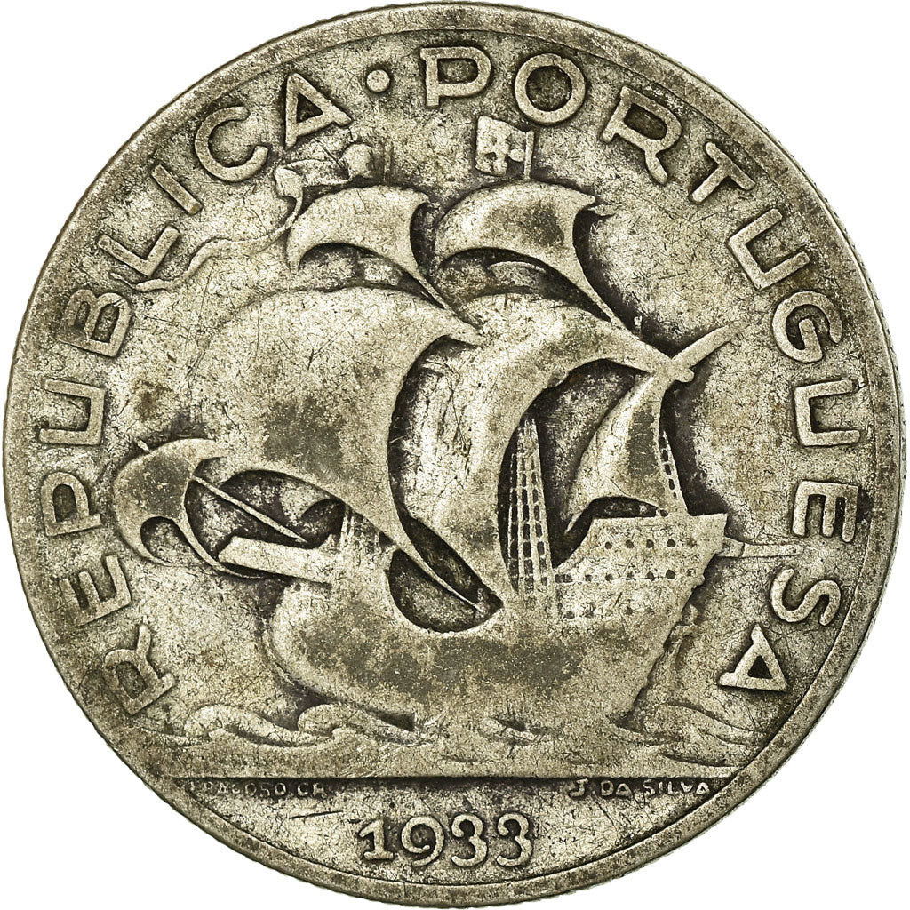 Monnaie, Portugal, 5 Escudos, 1933, B+, Argent, KM:581