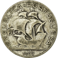 Monnaie, Portugal, 5 Escudos, 1933, B+, Argent, KM:581