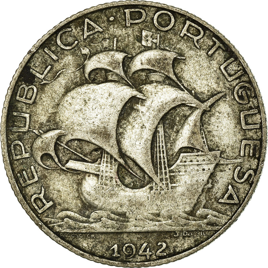 Coin, Portugal, 2-1/2 Escudos, 1942, VF(30-35), Silver, KM:580
