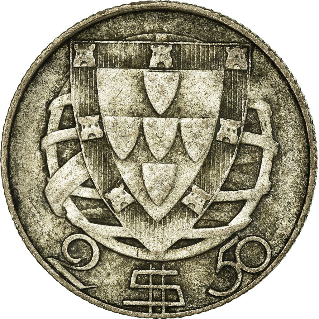 Coin, Portugal, 2-1/2 Escudos, 1942, VF(30-35), Silver, KM:580