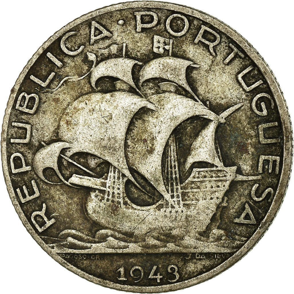 Coin, Portugal, 2-1/2 Escudos, 1943, VF(30-35), Silver, KM:580