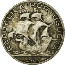 Coin, Portugal, 2-1/2 Escudos, 1943, VF(30-35), Silver, KM:580