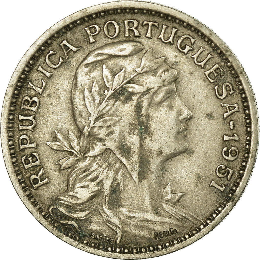 Moneta, Portogallo, 50 Centavos, 1951, MB+, Rame-nichel, KM:577