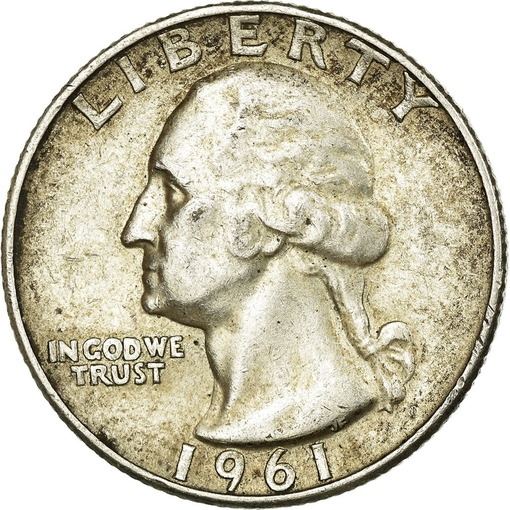 Coin, United States, Washington Quarter, Quarter, 1961, U.S. Mint, Denver