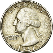 Coin, United States, Washington Quarter, Quarter, 1961, U.S. Mint, Denver