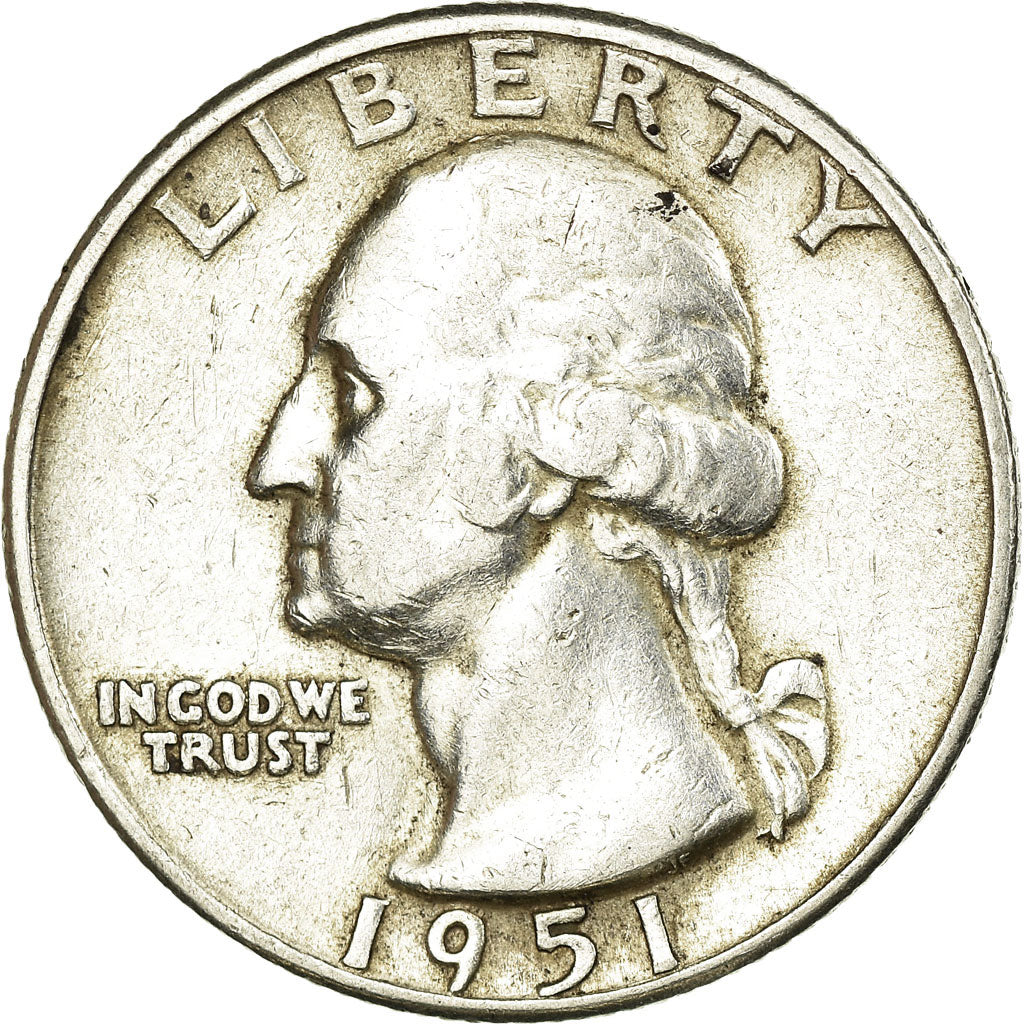 Coin, United States, Washington Quarter, Quarter, 1951, U.S. Mint, Philadelphia