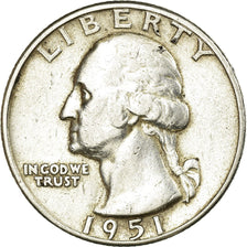 Coin, United States, Washington Quarter, Quarter, 1951, U.S. Mint, Philadelphia