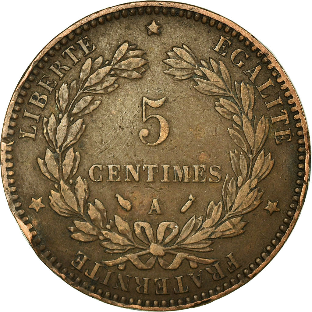 Moneta, Francja, Cérès, 5 Centimes, 1894, Paris, VF(30-35), Bronze, KM:821.1