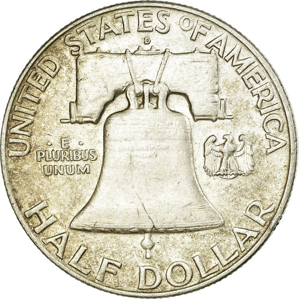 Coin, United States, Franklin Half Dollar, Half Dollar, 1958, U.S. Mint, Denver