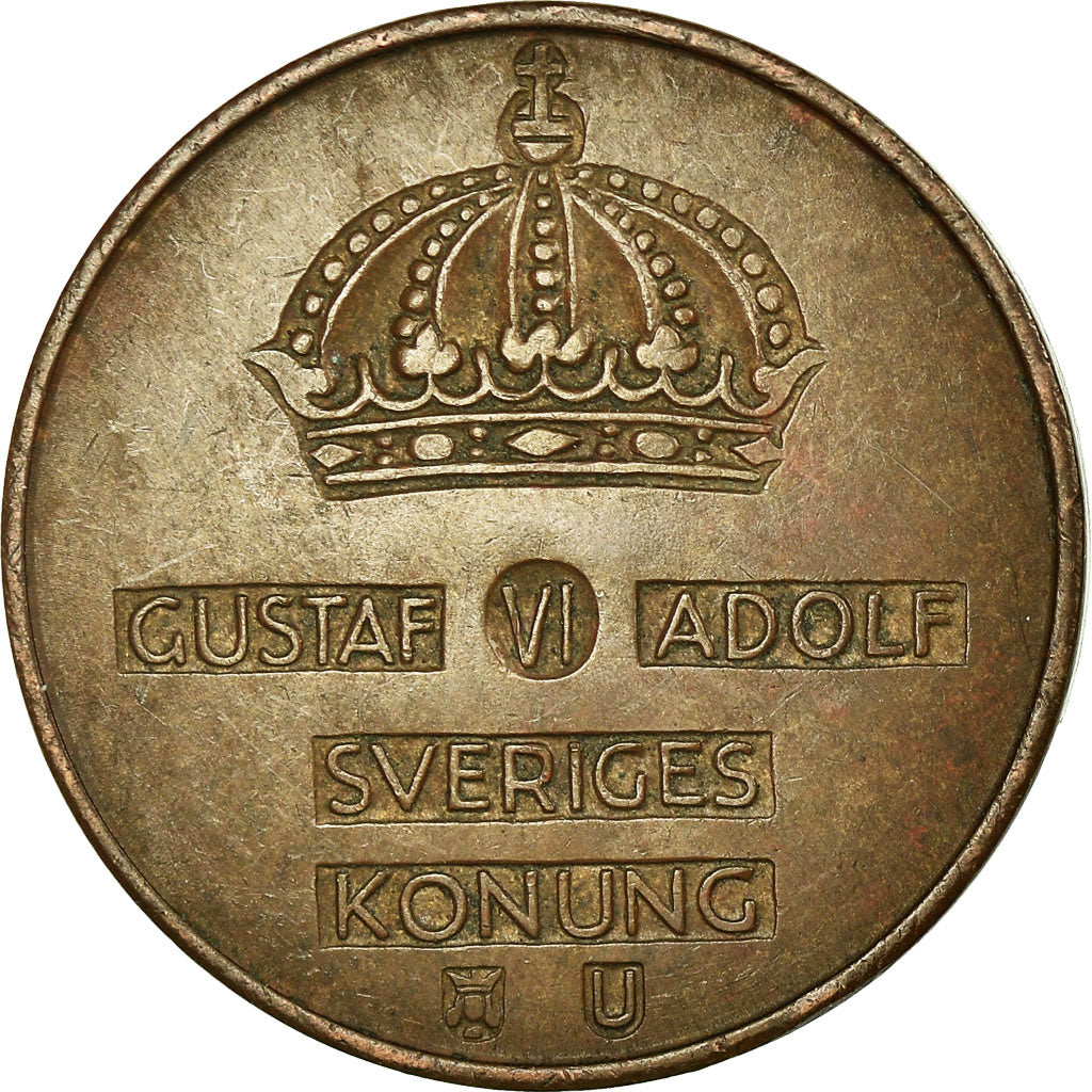 Moneta, Szwecja, Gustaf VI, 5 Öre, 1966, EF(40-45), Bronze, KM:822