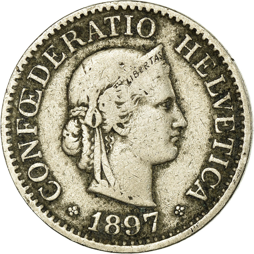 Coin, Switzerland, 10 Rappen, 1897, Bern, VF(30-35), Copper-nickel, KM:27