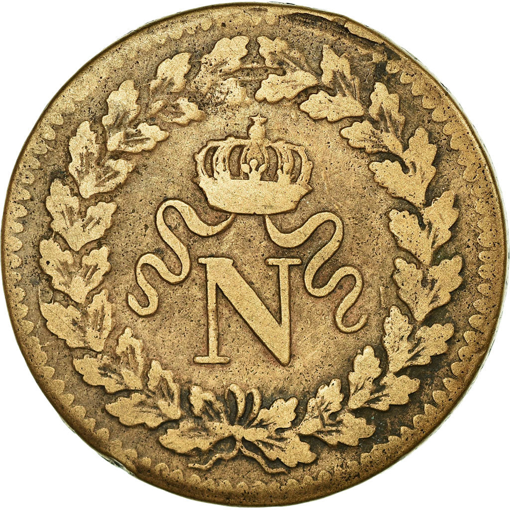 Moneta, Francja, Napoléon I, Decime, 1814, Strasbourg, VF(30-35), Bronze