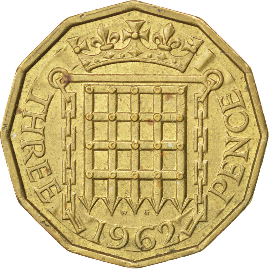 GREAT BRITAIN, 3 Pence, 1962, KM #900, EF(40-45), Nickel-Brass, 6.92