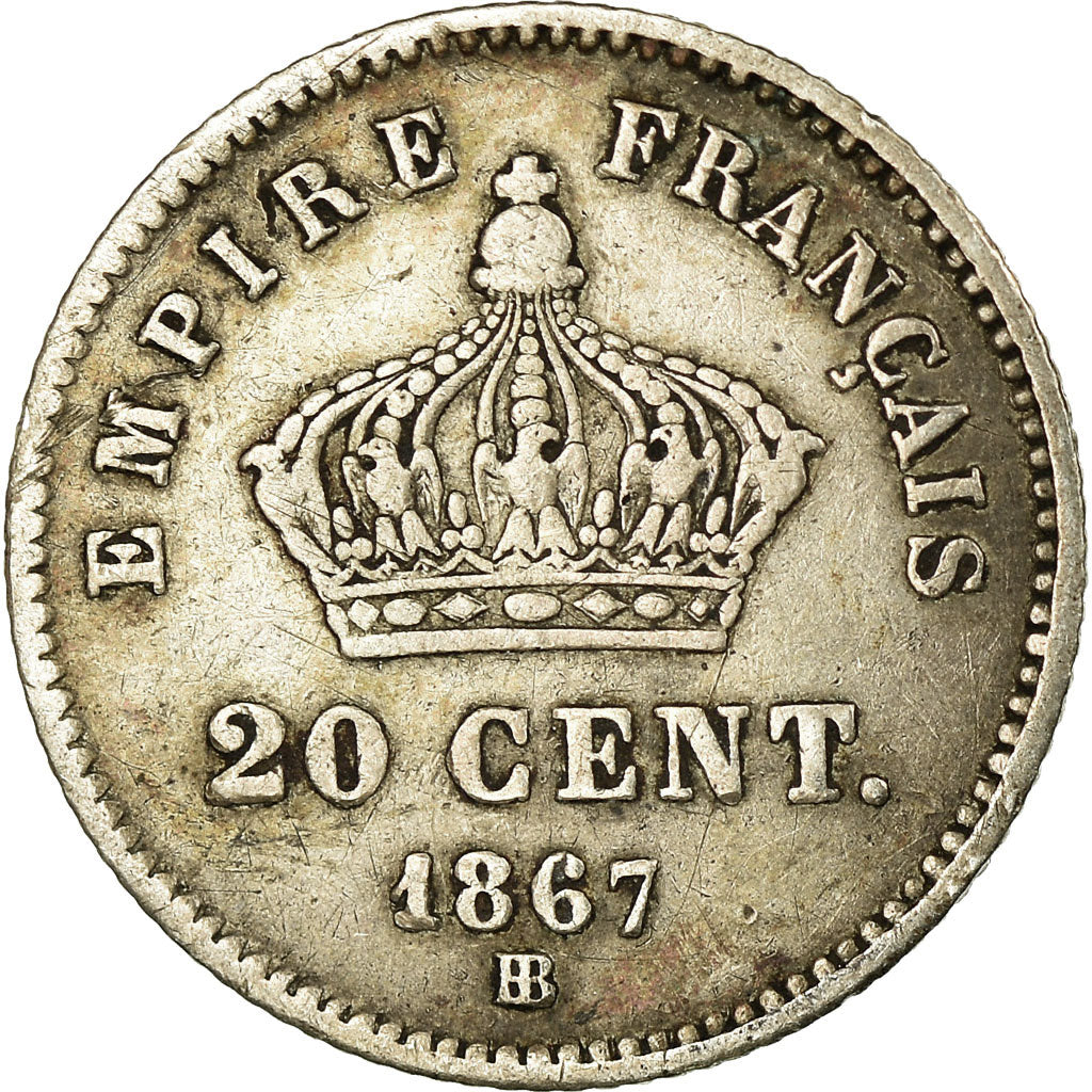 Coin, France, Napoleon III, Napoléon III, 20 Centimes, 1867, Strasbourg