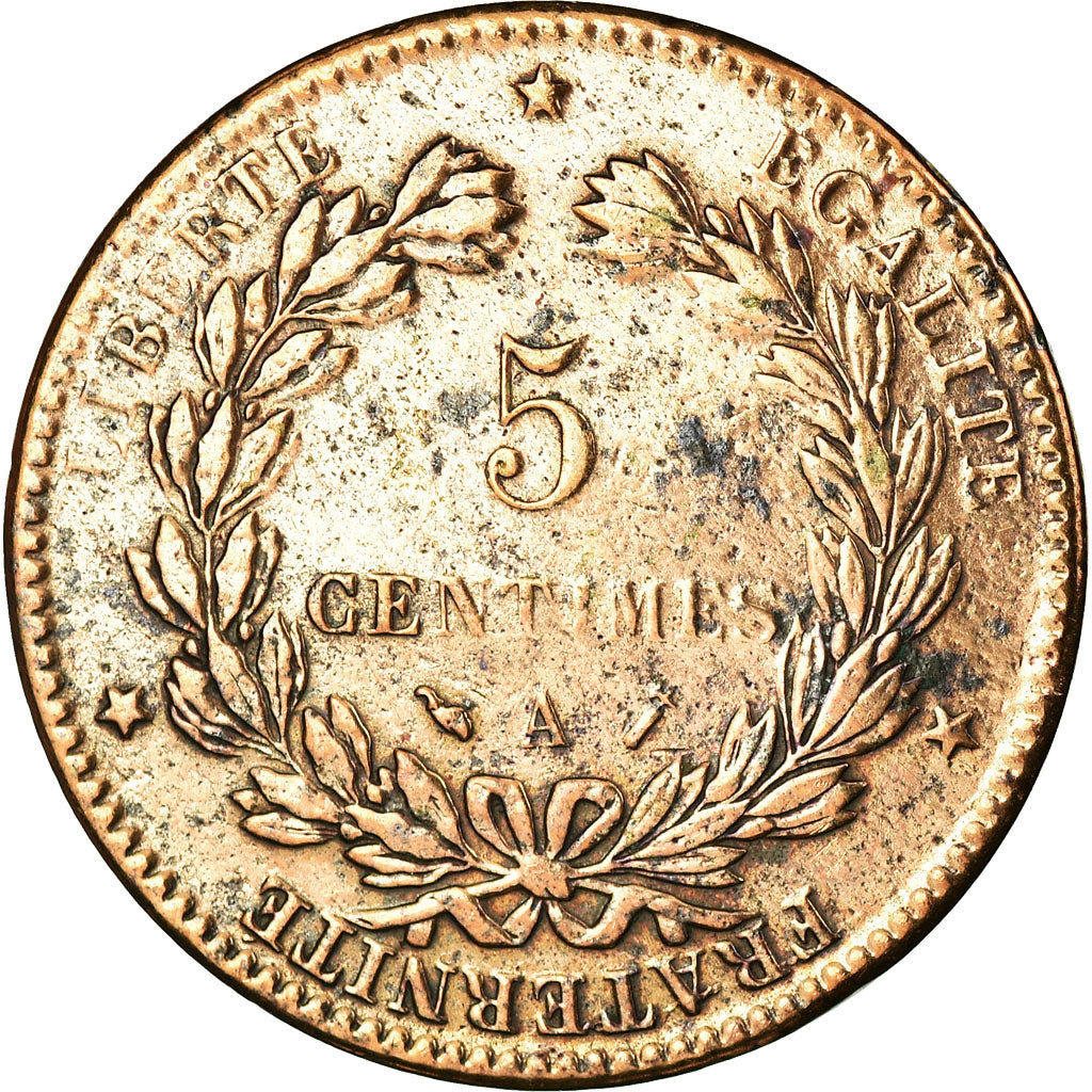 Monnaie, France, Cérès, 5 Centimes, 1890, Paris, TB+, Bronze, Gadoury:157a