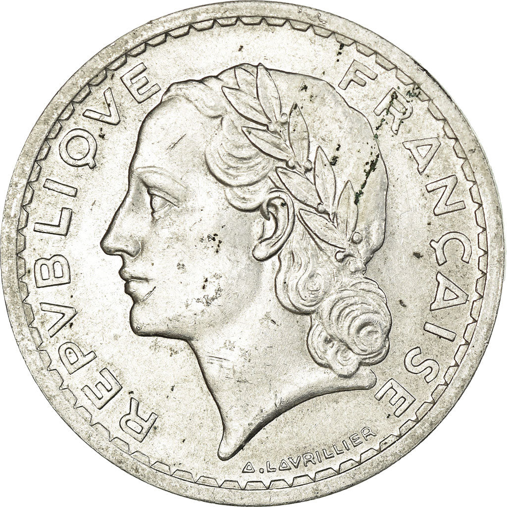 Moneda, Francia, Lavrillier, 5 Francs, 1950, Paris, MBC+, Aluminio, KM:888b.1