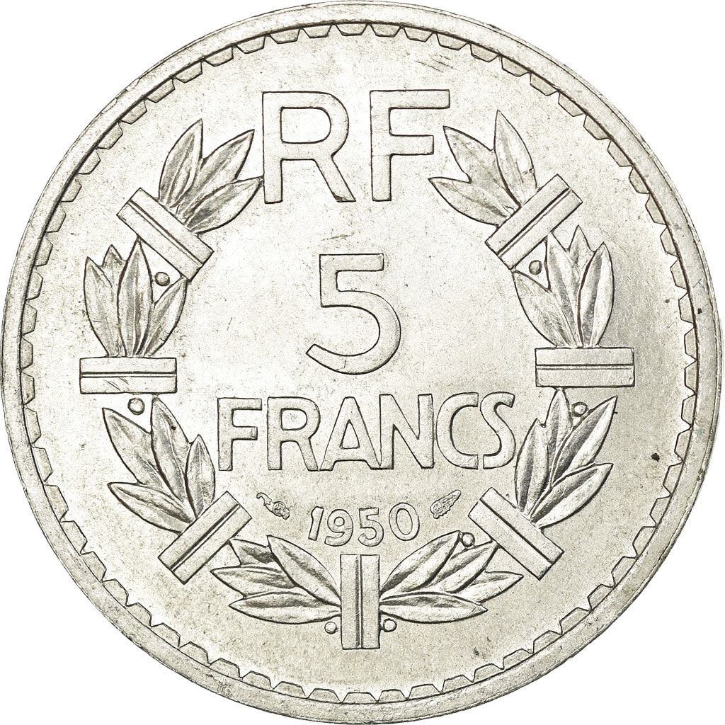 Moneda, Francia, Lavrillier, 5 Francs, 1950, Paris, MBC+, Aluminio, KM:888b.1