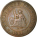 Coin, FRENCH COCHIN CHINA, Cent, 1884, Paris, VF(30-35), Bronze, KM:3