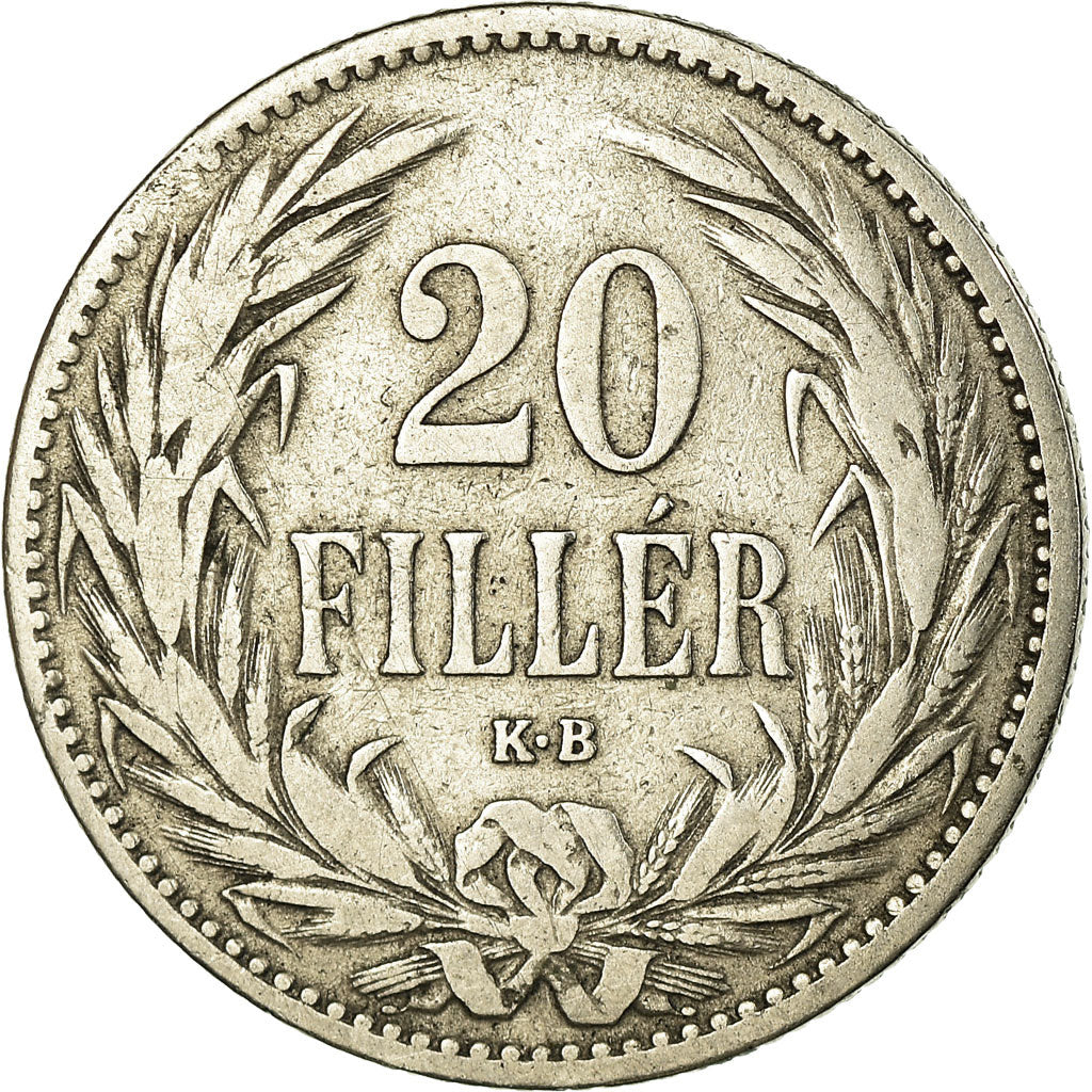 Munten, Hongarije, Franz Joseph I, 20 Fillér, 1894, Kormoczbanya, FR+, Nickel