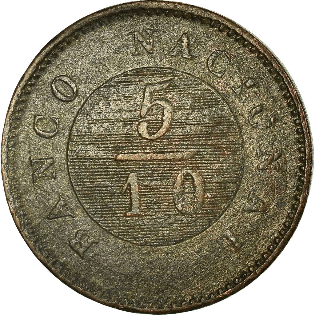 Coin, Argentina, BUENOS AIRES, 5/10 Réal, 1827, EF(40-45), Copper, KM:3