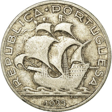 Coin, Portugal, 5 Escudos, 1933, VF(30-35), Silver, KM:581