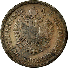 Moneda, Austria, Franz Joseph I, 4 Kreuzer, 1861, BC+, Cobre, KM:2194