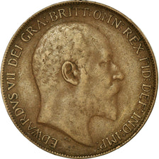 Coin, Great Britain, Edward VII, Penny, 1909, EF(40-45), Bronze, KM:794.2