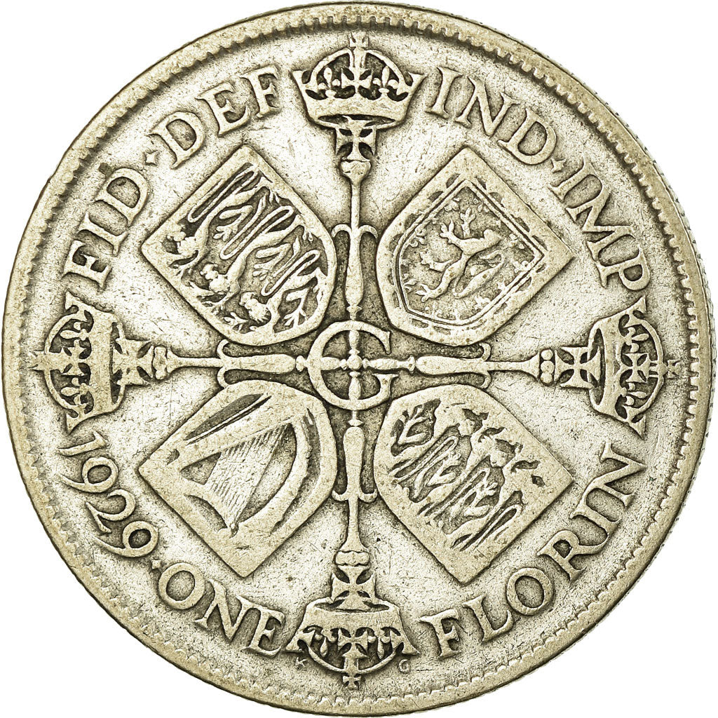 Coin, Great Britain, George V, Florin, Two Shillings, 1929, VF(30-35), Silver