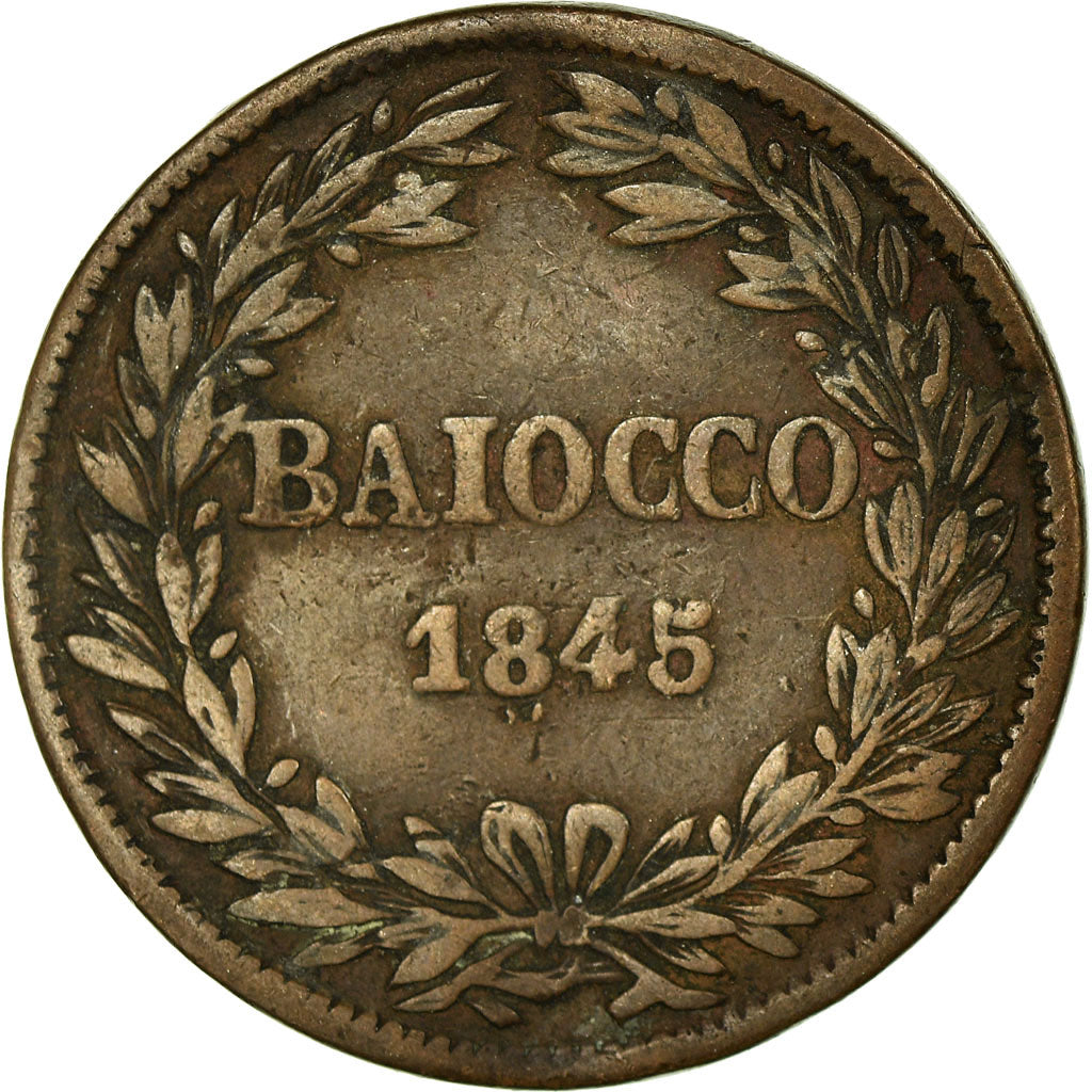 Coin, ITALIAN STATES, PAPAL STATES, Gregory XVI, Baiocco, 1845, Bologna