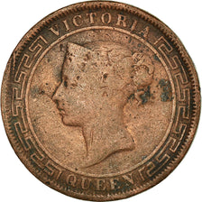 Monnaie, Ceylon, Victoria, 5 Cents, 1890, B+, Cuivre, KM:93