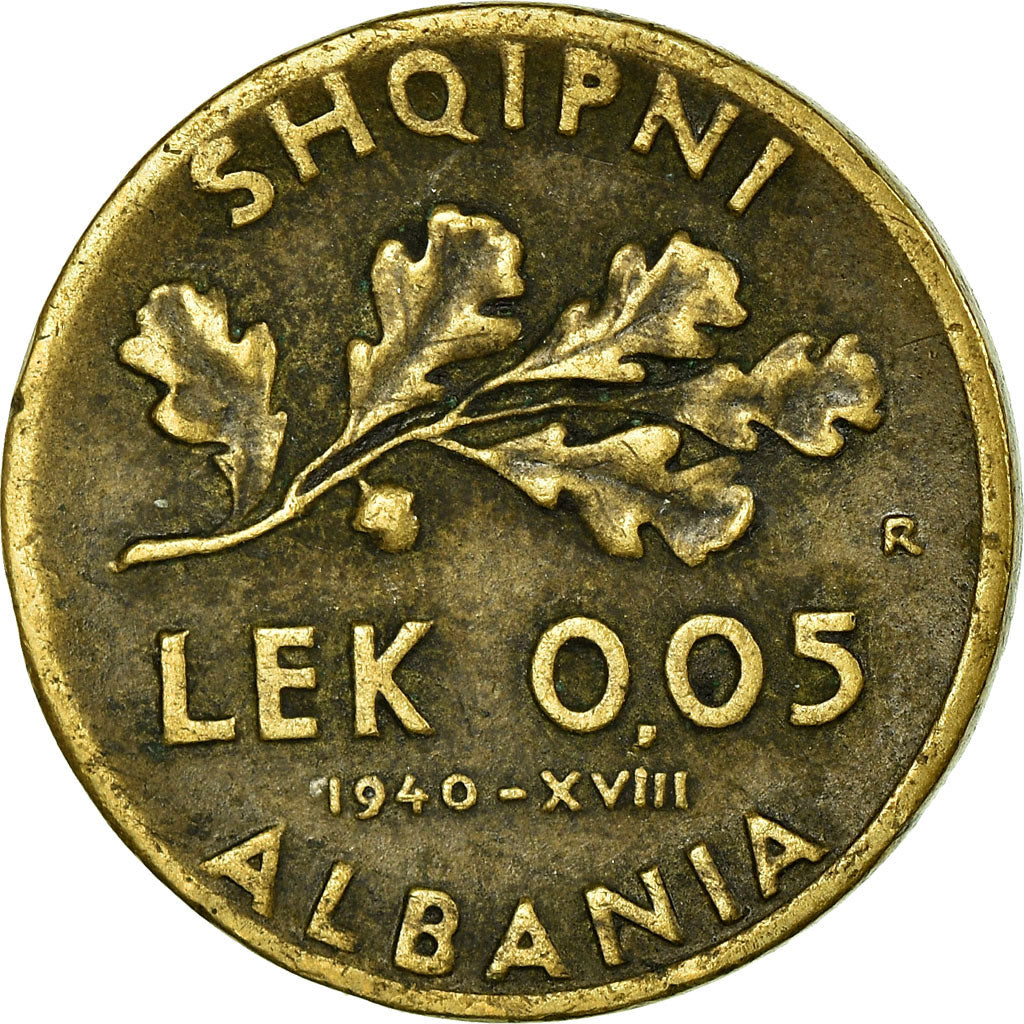 Coin, Albania, Vittorio Emanuele III, 0.05 Lek, 1940, Rome, EF(40-45)