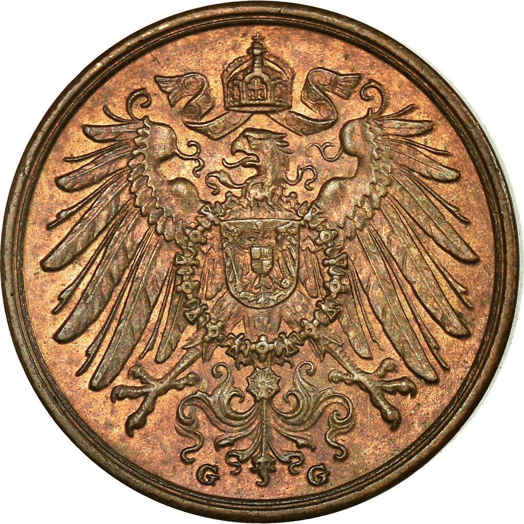 Münze, GERMANY - EMPIRE, Wilhelm II, 2 Pfennig, 1906, Karlsruhe, SS+, Kupfer