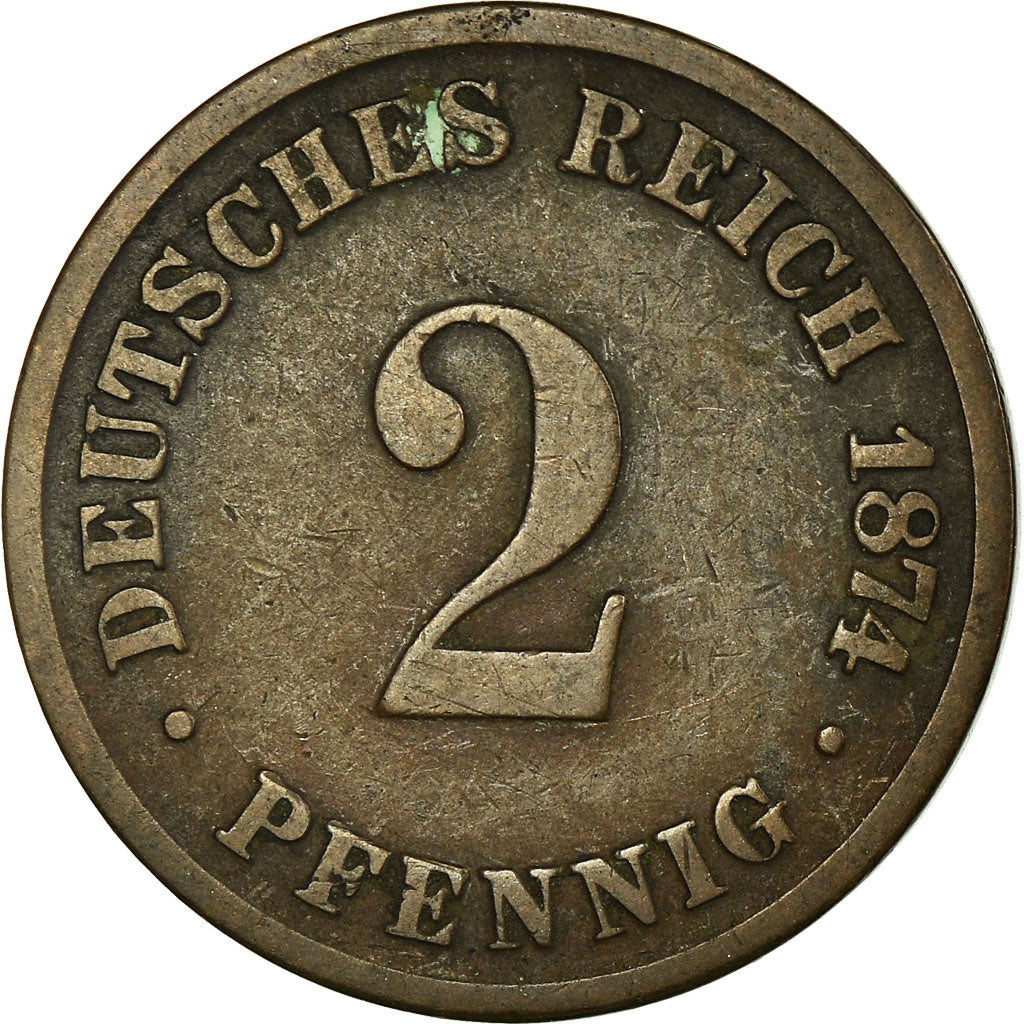 Monnaie, GERMANY - EMPIRE, Wilhelm I, 2 Pfennig, 1874, Vienne, TB+, Cuivre, KM:2