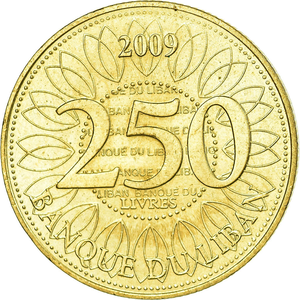 Münze, Lebanon, 250 Livres, 2009, VZ, Aluminum-Bronze, KM:36