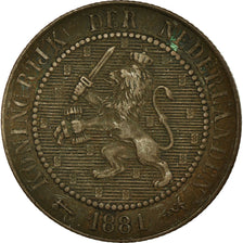 Coin, Netherlands, William III, 2-1/2 Cent, 1881, VF(30-35), Bronze, KM:108.1