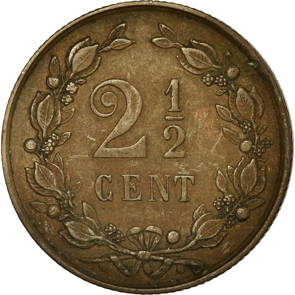 Coin, Netherlands, William III, 2-1/2 Cent, 1881, VF(30-35), Bronze, KM:108.1