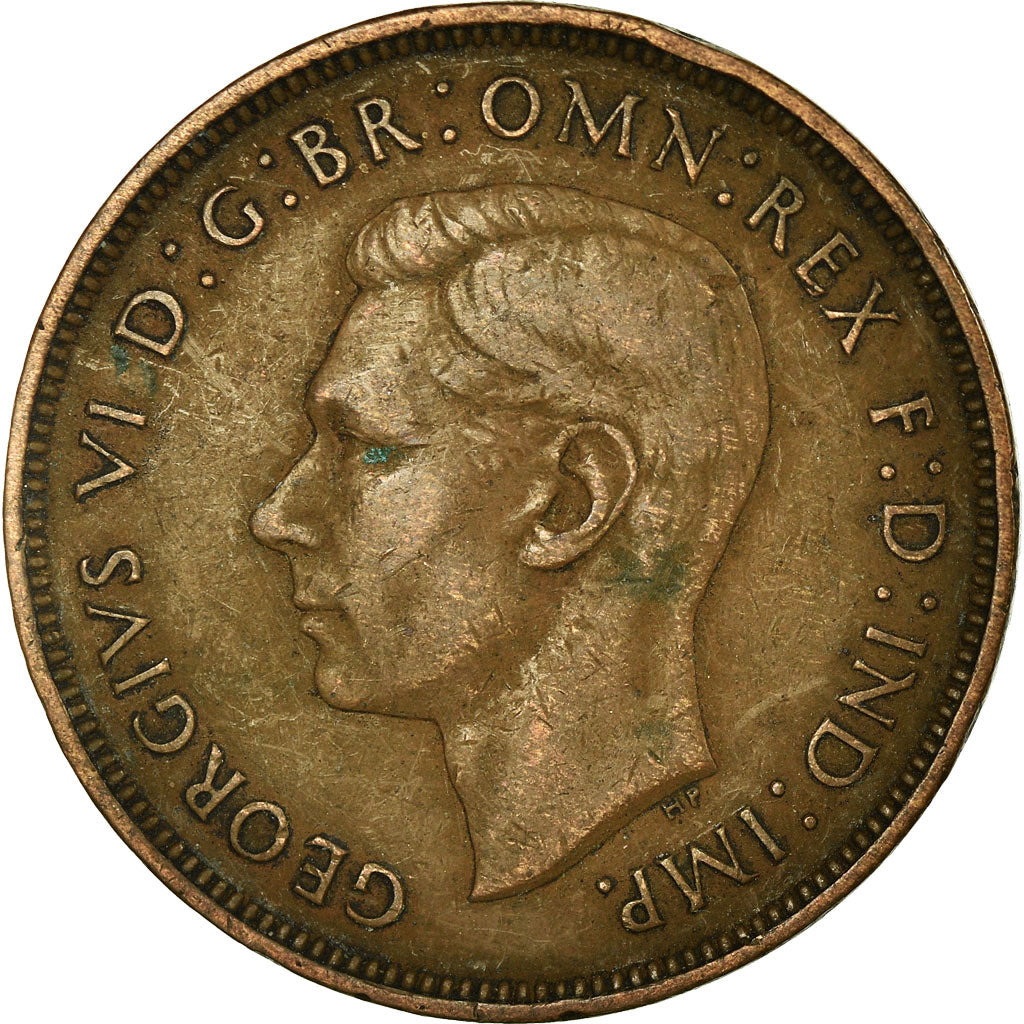 Moneta, Gran Bretagna, George VI, Penny, 1937, MB+, Bronzo, KM:845
