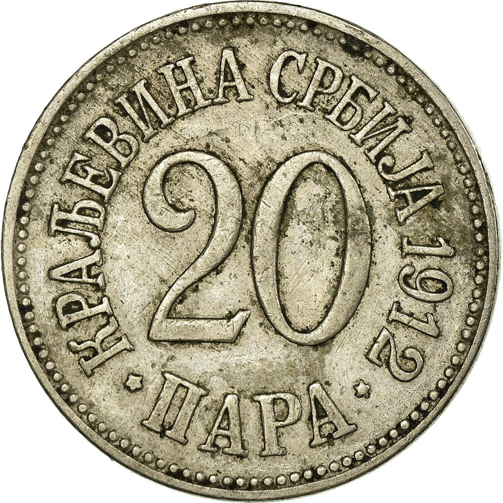 Coin, Serbia, Milan I, 20 Para, 1912, EF(40-45), Copper-nickel, KM:20