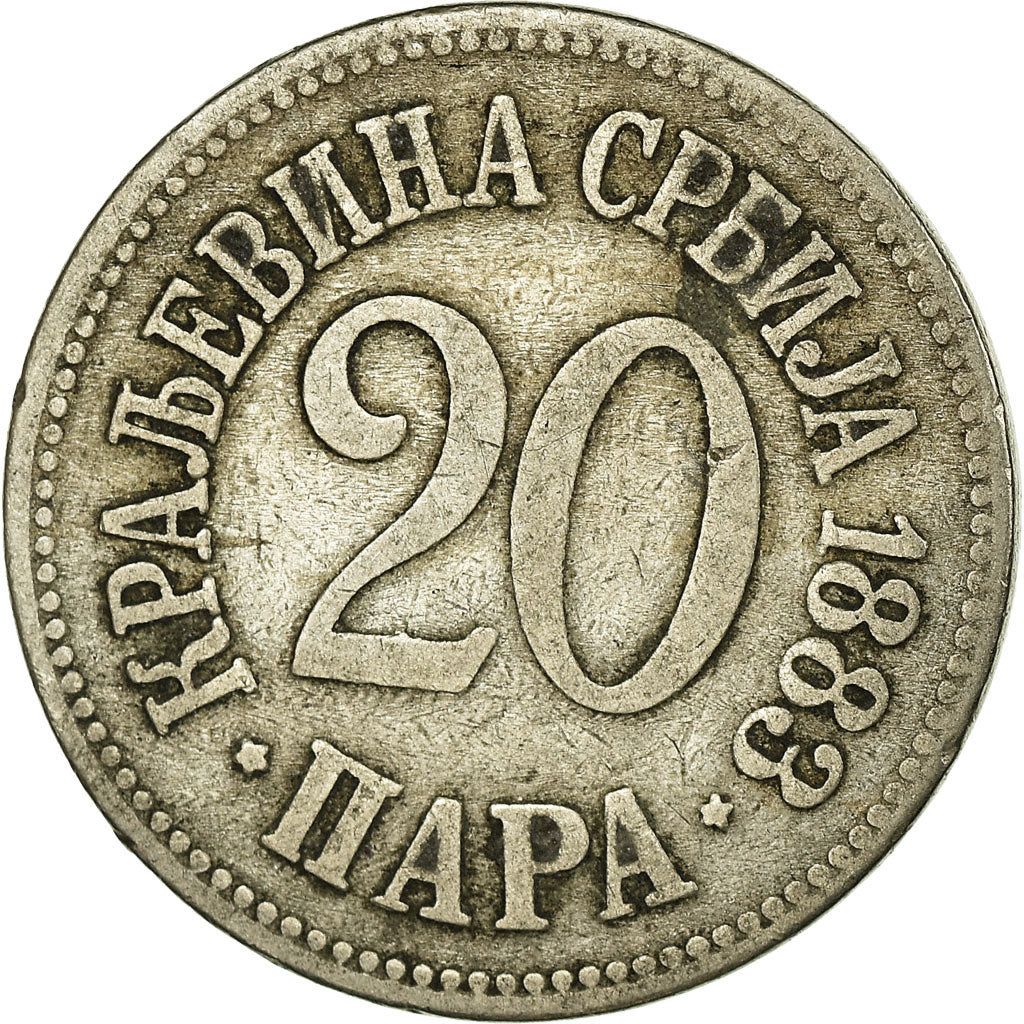 Coin, Serbia, Milan I, 20 Para, 1883, VF(30-35), Copper-nickel, KM:20