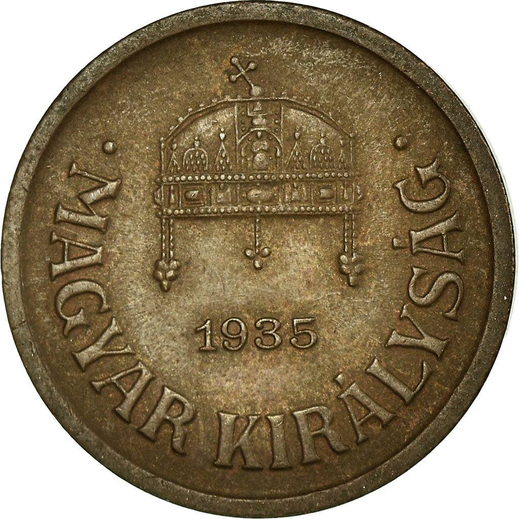 Coin, Hungary, 2 Filler, 1935, Budapest, EF(40-45), Bronze, KM:506